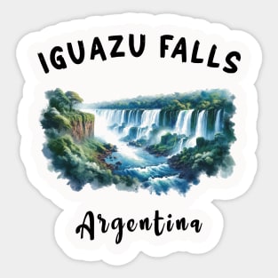Iguazu Falls Argentina -Cool Watercolor Like n Art Style Sticker